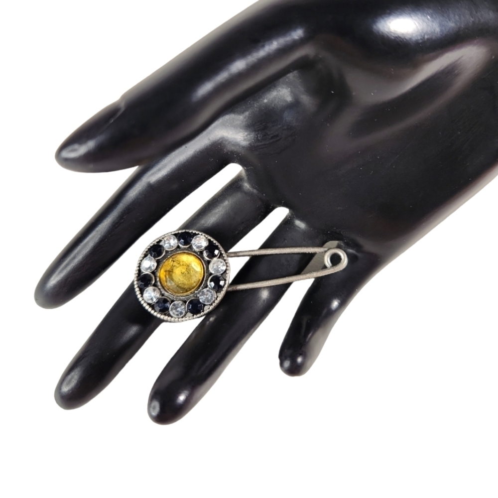 Rhinestone Studded Kilt Pin Brooch